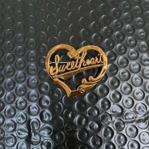 Vintage Gold Tone Sweetheart Pin With Locking Clasp